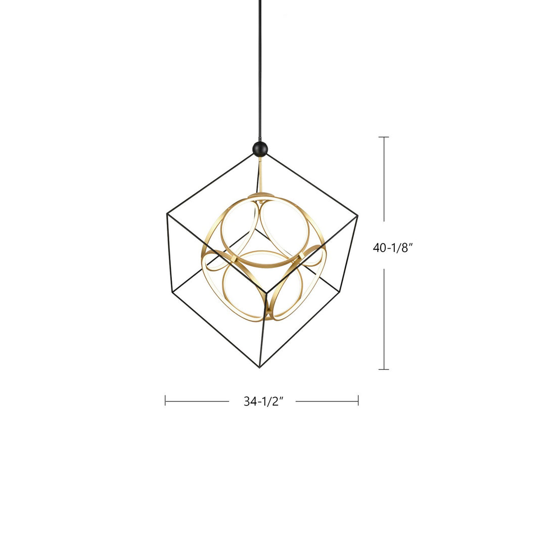 Kuzco Canada - CH19234-BK/AN - LED Chandelier - Monza - Black/Antique Brass