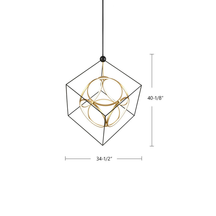 Kuzco Canada - CH19234-BK/AN - LED Chandelier - Monza - Black/Antique Brass