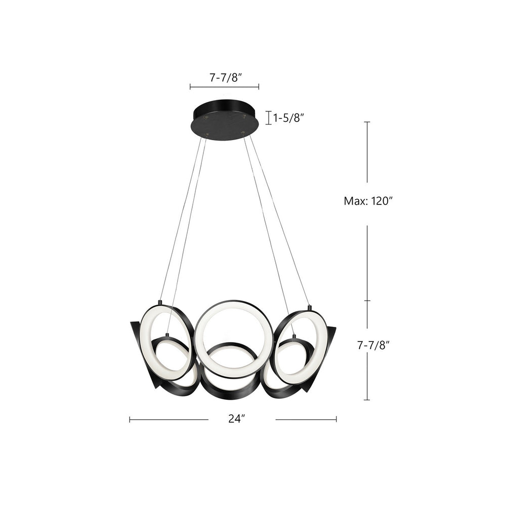 Kuzco Canada - CH94824-BK - LED Chandelier - Oros - Black