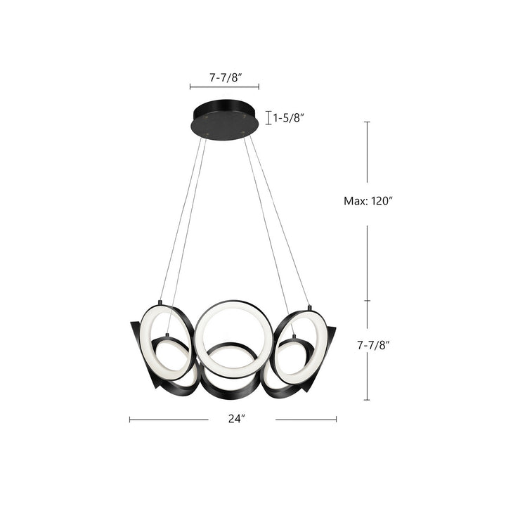 Kuzco Canada - CH94824-BK - LED Chandelier - Oros - Black