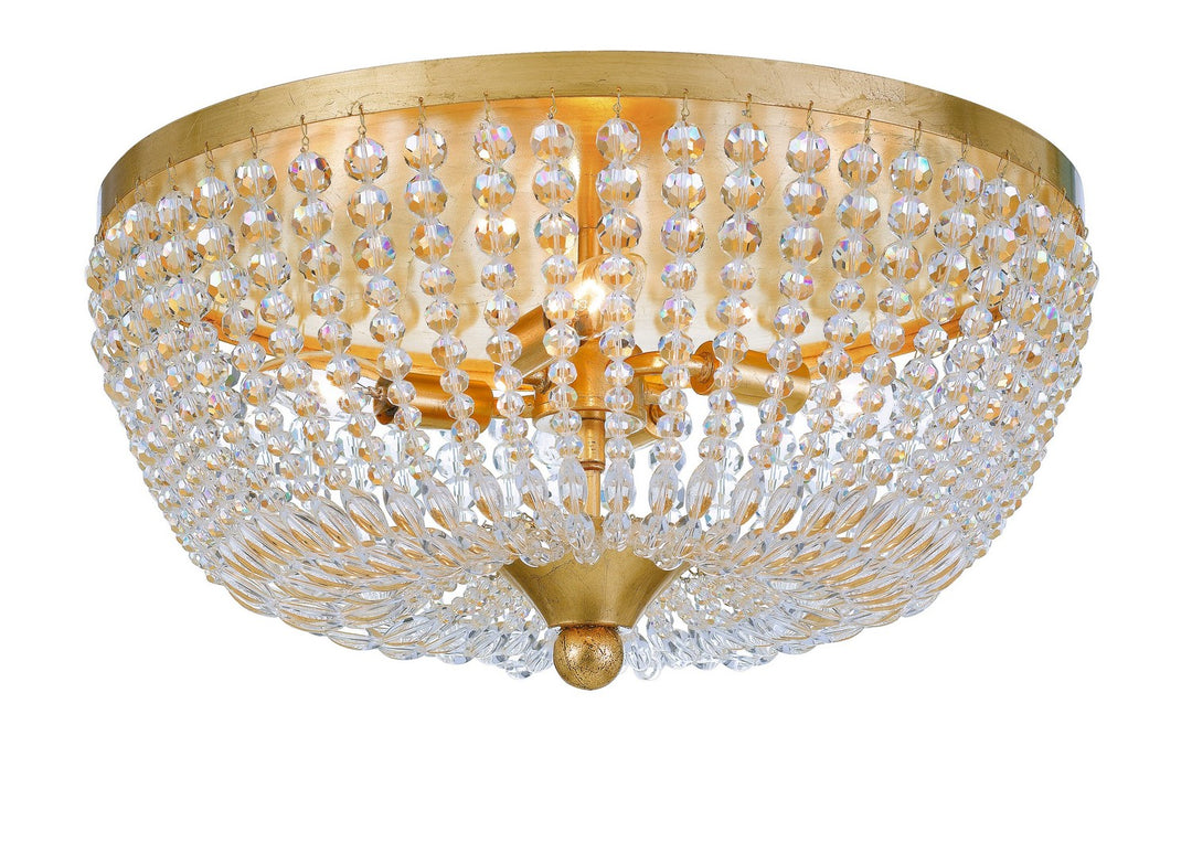 Rylee Four Light Flush Mount in Antique Gold - available from The Lighting Shoppe, trusted by Canadian homeowners