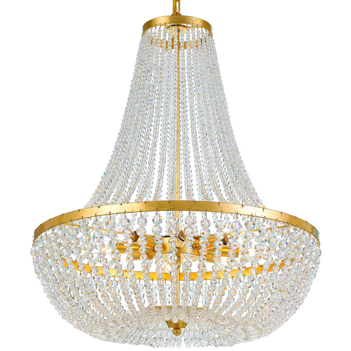 Rylee Eight Light Chandelier in Antique Gold - available from The Lighting Shoppe, trusted by Canadian homeowners