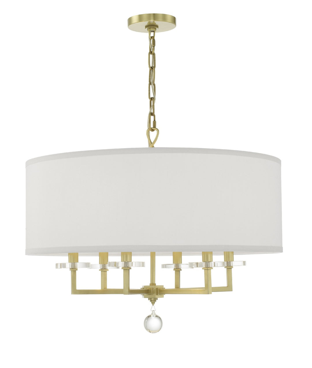 Paxton Six Light Chandelier in Aged Brass - available from The Lighting Shoppe, trusted by Canadian homeowners