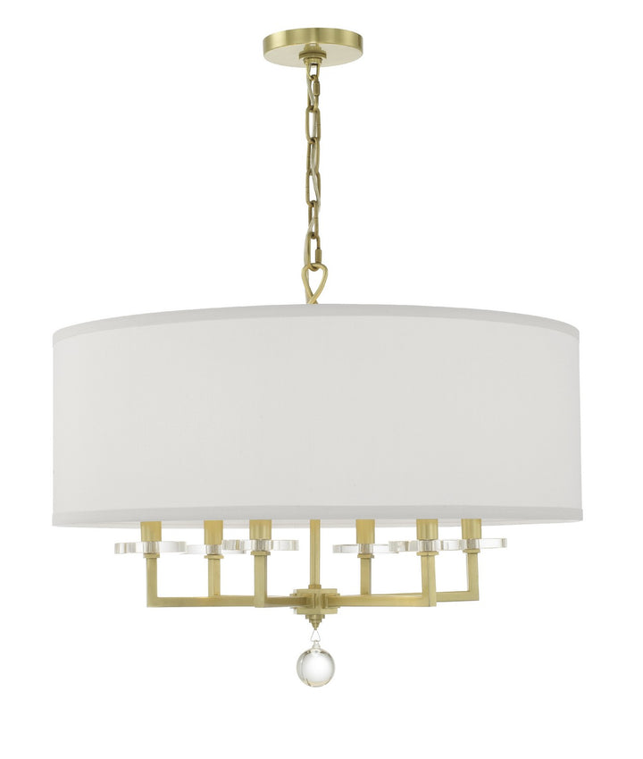 Paxton Six Light Chandelier in Aged Brass - available from The Lighting Shoppe, trusted by Canadian homeowners