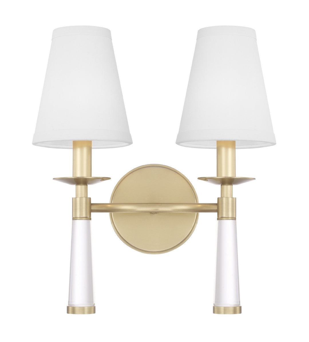 Baxter Two Light Wall Sconce in Aged Brass - available from The Lighting Shoppe, trusted by Canadian homeowners