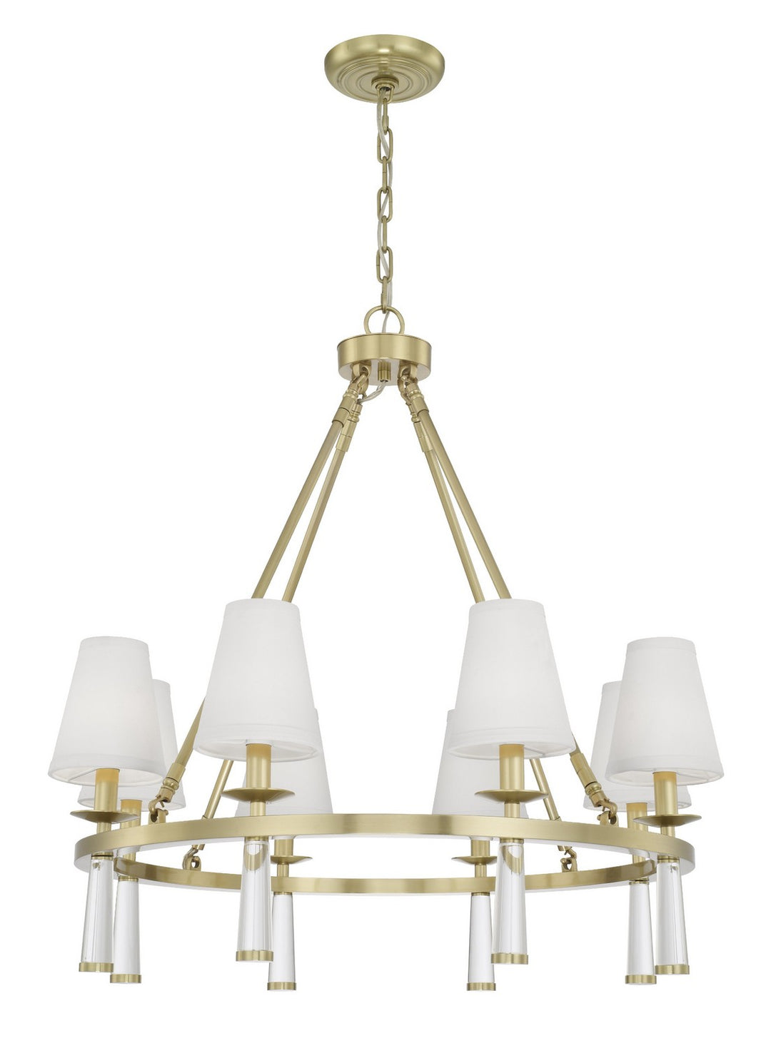 Baxter Eight Light Chandelier in Aged Brass - available from The Lighting Shoppe, trusted by Canadian homeowners