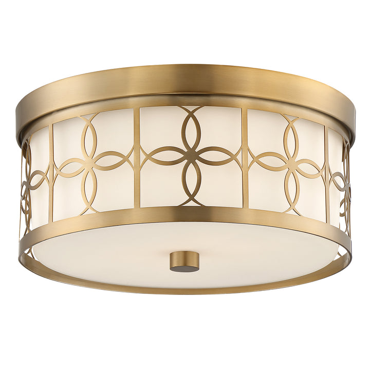 Anniversary Two Light Flush Mount in Vibrant Gold - available from The Lighting Shoppe, trusted by Canadian homeowners