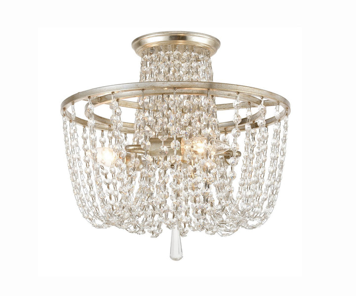 Arcadia Three Light Semi Flush Mount in Antique Silver - available from The Lighting Shoppe, trusted by Canadian homeowners
