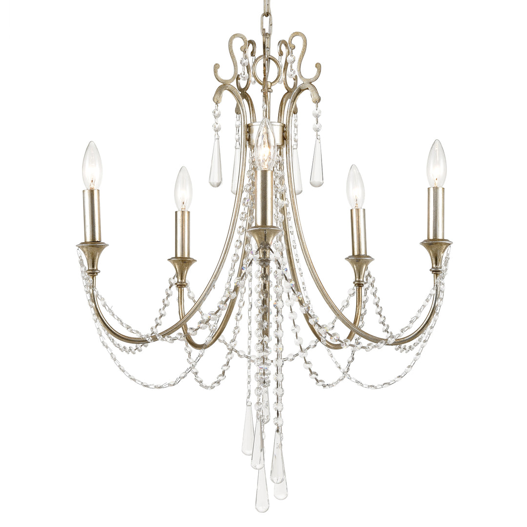 Arcadia Five Light Chandelier in Antique Silver - available from The Lighting Shoppe, trusted by Canadian homeowners