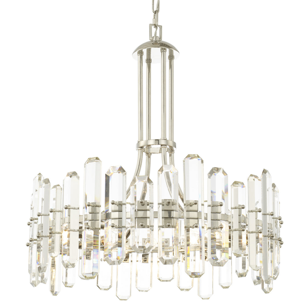Bolton Eight Light Chandelier in Polished Nickel - available from The Lighting Shoppe, trusted by Canadian homeowners