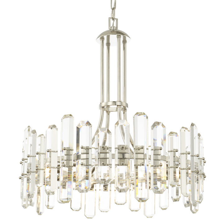 Bolton Eight Light Chandelier in Polished Nickel - available from The Lighting Shoppe, trusted by Canadian homeowners