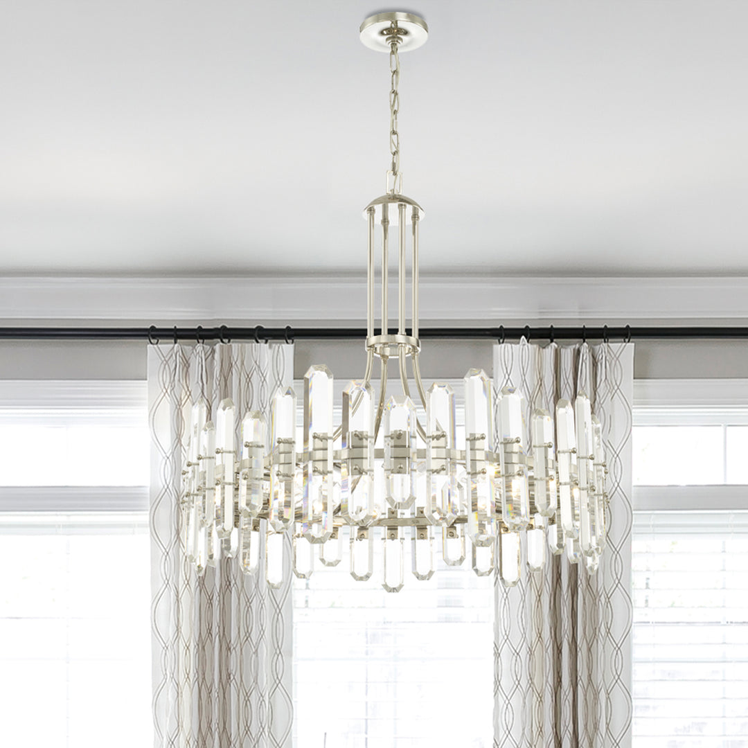 Crystorama - BOL-8889-PN - 12 Light Chandelier - Bolton - Polished Nickel