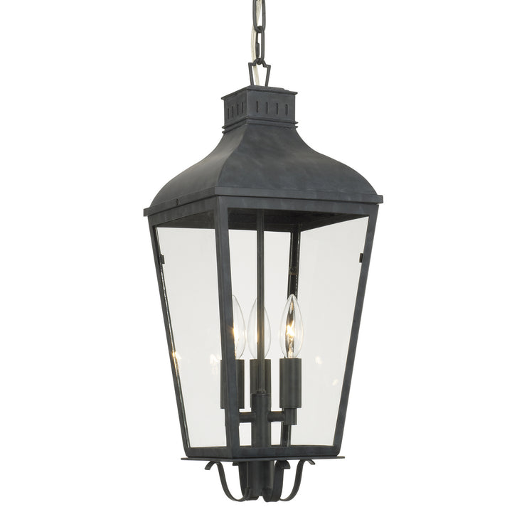 Dumont Three Light Outdoor Chandelier in Graphite - available from The Lighting Shoppe, trusted by Canadian homeowners