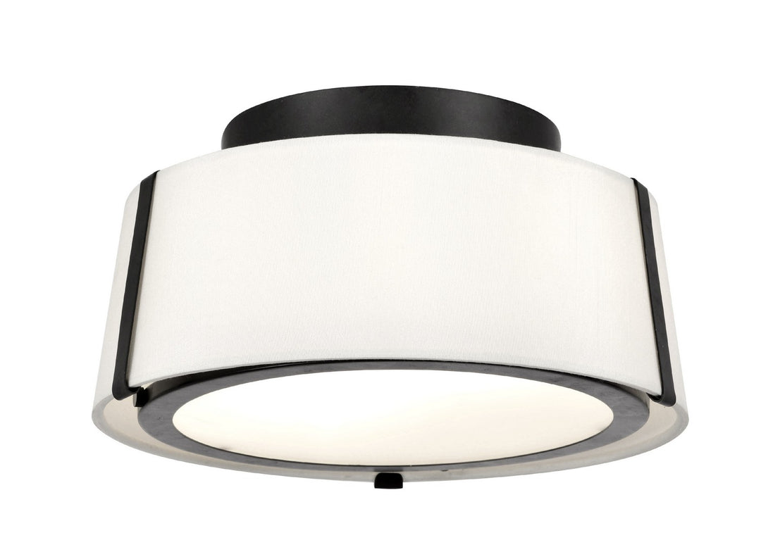 Fulton Two Light Semi Flush Mount in Black - available from The Lighting Shoppe, trusted by Canadian homeowners