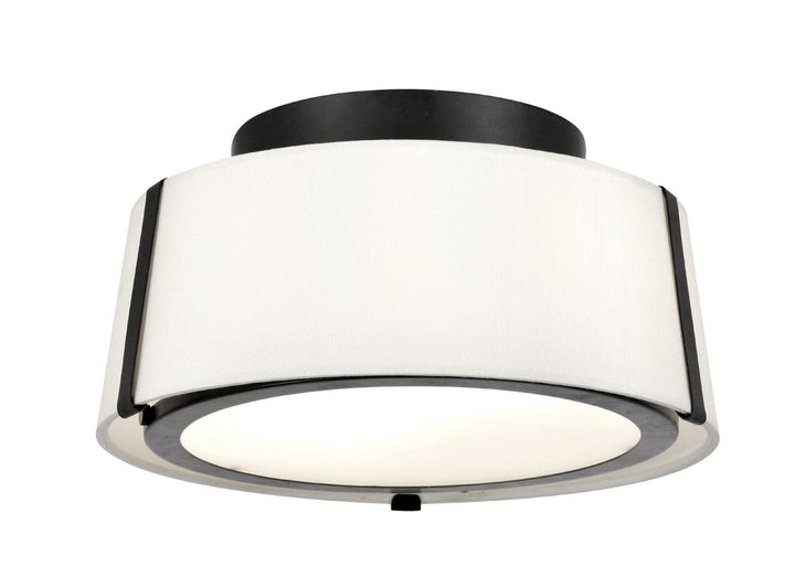 Fulton Two Light Semi Flush Mount in Black - available from The Lighting Shoppe, trusted by Canadian homeowners