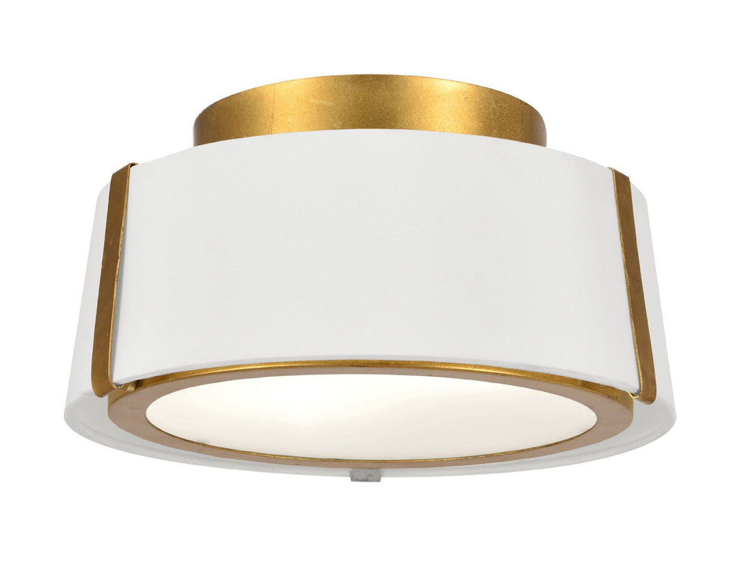 Fulton Two Light Semi Flush Mount in Antique Gold - available from The Lighting Shoppe, trusted by Canadian homeowners