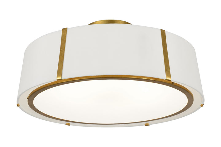 Fulton Six Light Semi Flush Mount in Antique Gold - available from The Lighting Shoppe, trusted by Canadian homeowners