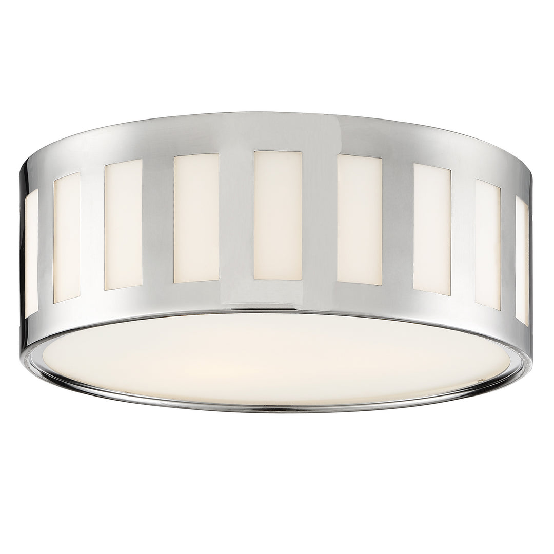 Kendal Three Light Flush Mount in Polished Nickel - available from The Lighting Shoppe, trusted by Canadian homeowners