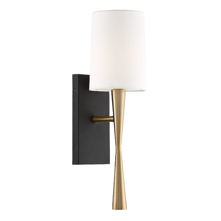 Crystorama - TRE-221-AG-BF - One Light Wall Sconce - Trenton - Aged Brass + Black Forged