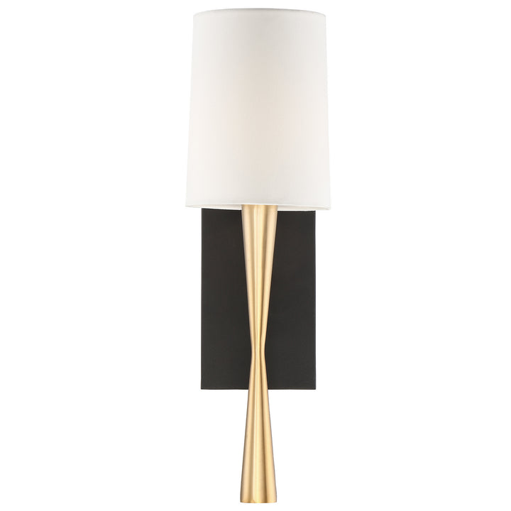 Trenton One Light Wall Sconce in Aged Brass + Black Forged - available from The Lighting Shoppe, trusted by Canadian homeowners