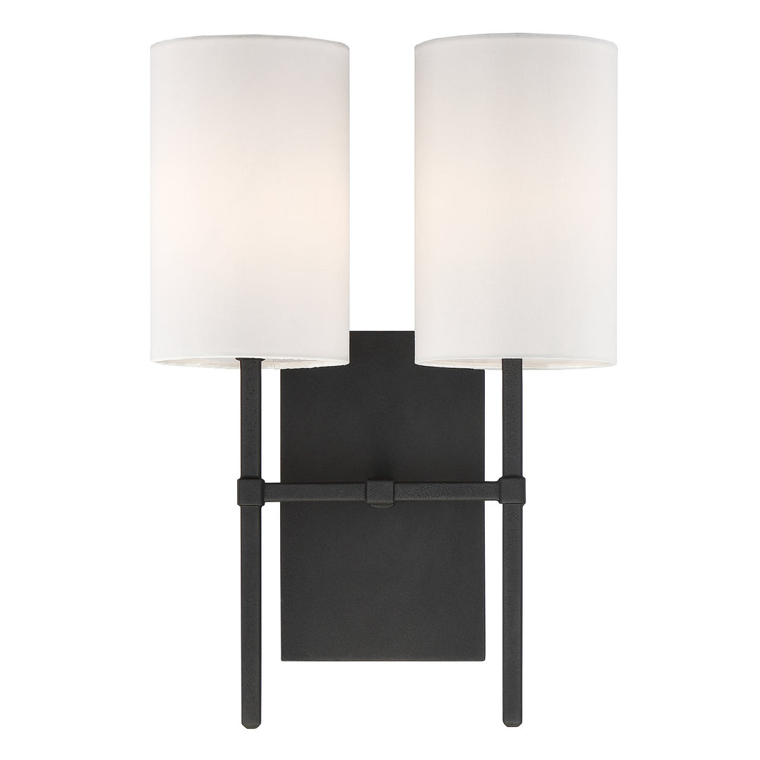Veronica Two Light Wall Sconce in Black Forged - available from The Lighting Shoppe, trusted by Canadian homeowners