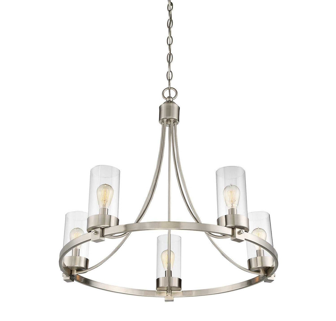 Meridian - M10018BN - Five Light Chandelier - Mchan - Brushed Nickel