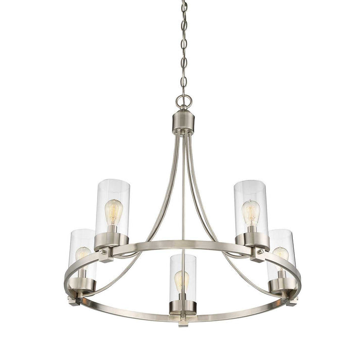 Meridian - M10018BN - Five Light Chandelier - Mchan - Brushed Nickel