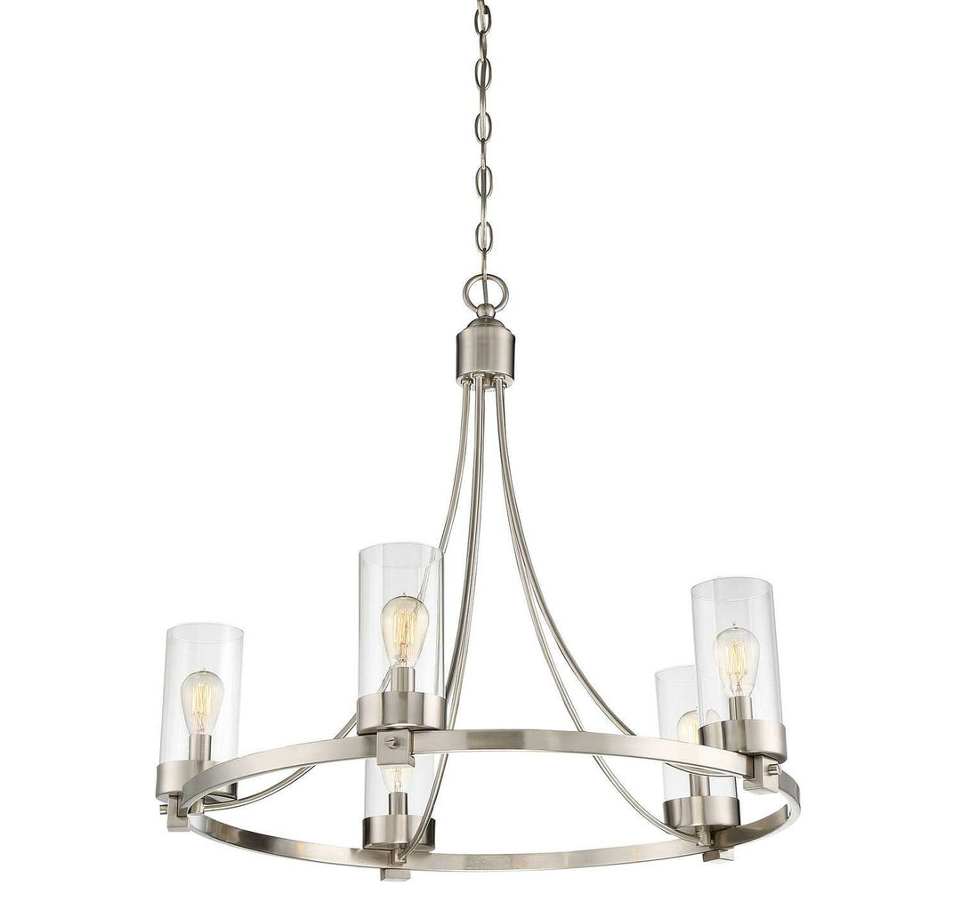 Meridian - M10018BN - Five Light Chandelier - Mchan - Brushed Nickel