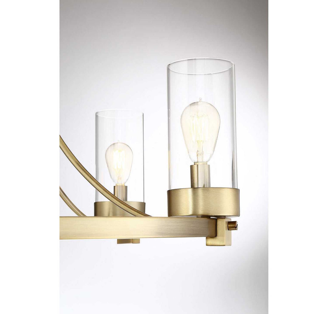Meridian - M10018NB - Five Light Chandelier - Mchan - Natural Brass