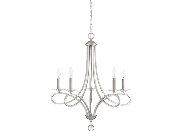 Meridian - M10028BN - Five Light Chandelier - Mchan - Brushed Nickel