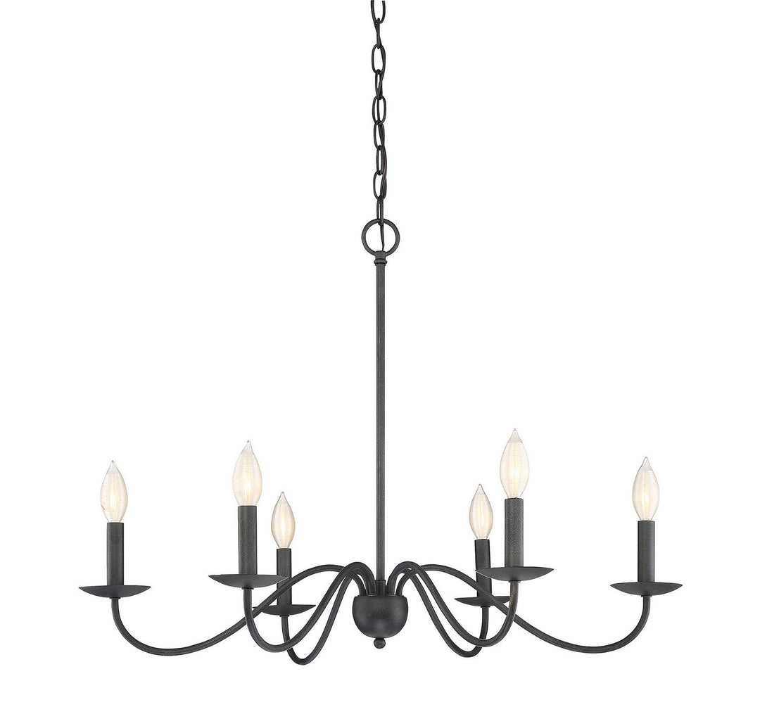 Meridian - M10042AI - Six Light Chandelier - Mchan - Aged Iron