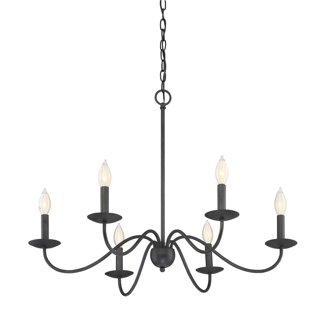 Meridian - M10042AI - Six Light Chandelier - Mchan - Aged Iron