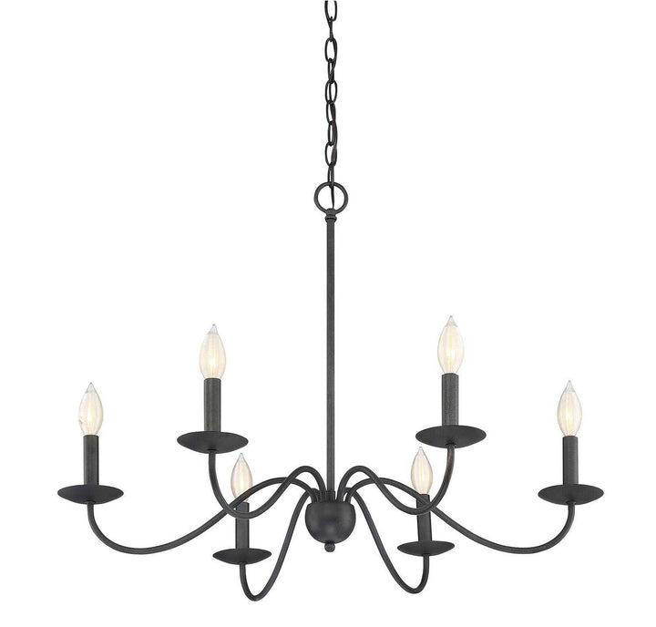 Meridian - M10042AI - Six Light Chandelier - Mchan - Aged Iron