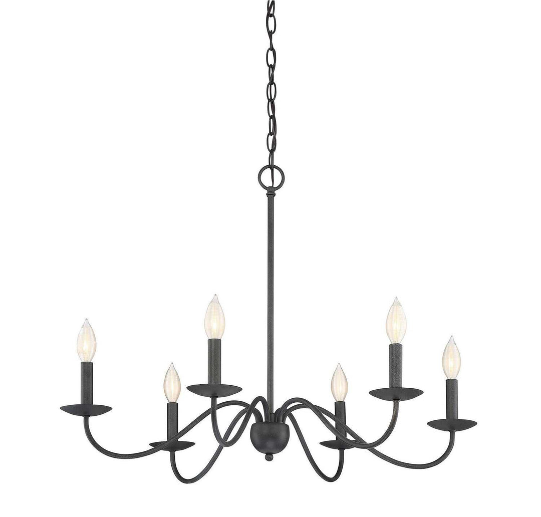 Meridian - M10042AI - Six Light Chandelier - Mchan - Aged Iron
