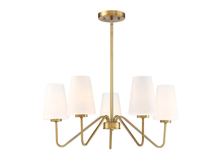 Meridian - M10060NB - Five Light Chandelier - Mchan - Natural Brass