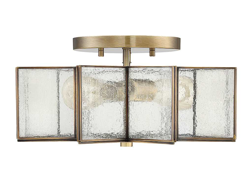 Meridian - M60004NB - Two Light Semi-Flush Mount - Msemi - Natural Brass