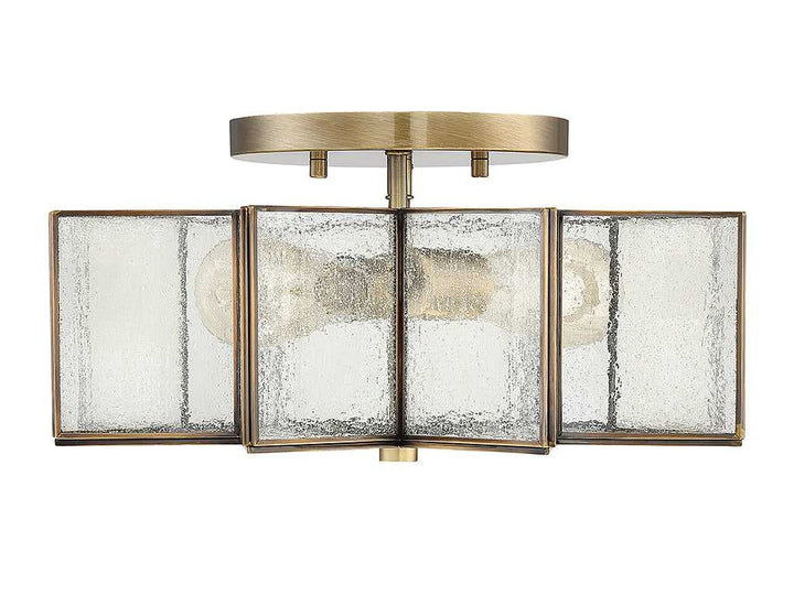 Meridian - M60004NB - Two Light Semi-Flush Mount - Msemi - Natural Brass