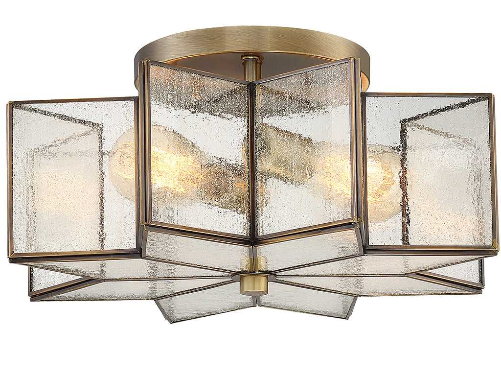 Meridian - M60004NB - Two Light Semi-Flush Mount - Msemi - Natural Brass