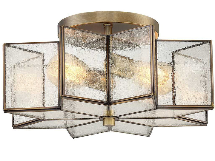 Meridian - M60004NB - Two Light Semi-Flush Mount - Msemi - Natural Brass