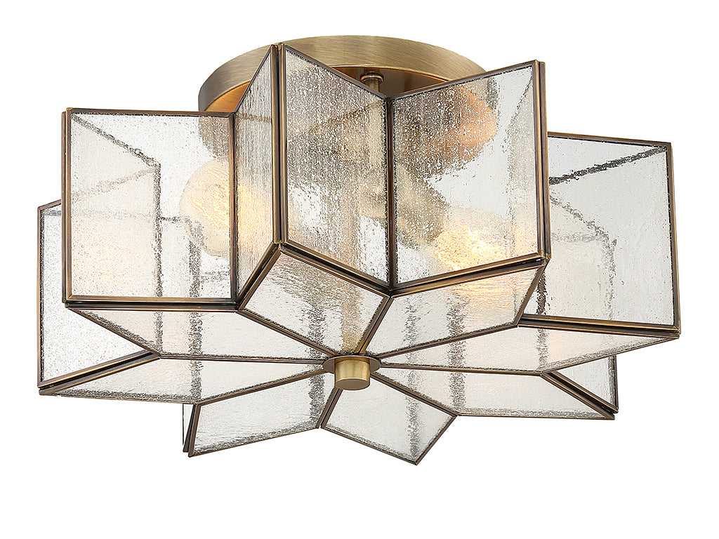 Meridian - M60004NB - Two Light Semi-Flush Mount - Msemi - Natural Brass