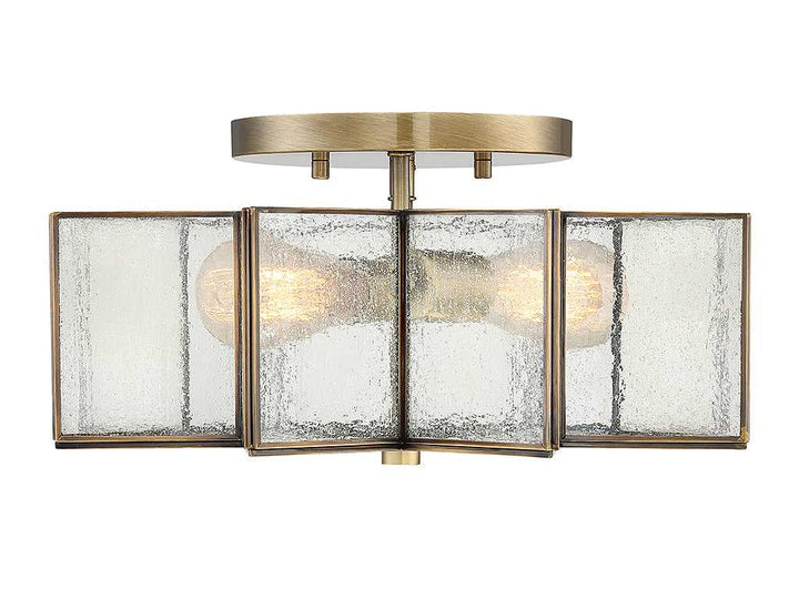 Meridian - M60004NB - Two Light Semi-Flush Mount - Msemi - Natural Brass