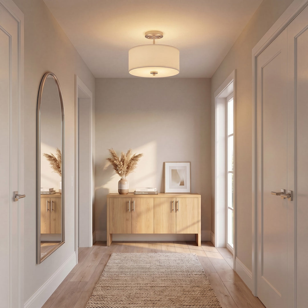 Meridian - M60008BN - Two Light Semi-Flush Mount - Msemi - Brushed Nickel