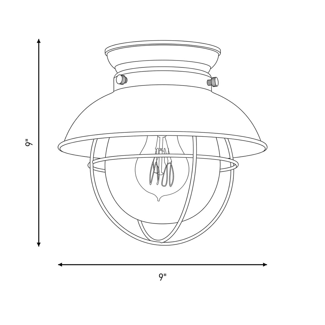 Meridian - M60009ORB - One Light Flush Mount - Mflus - Oil Rubbed Bronze