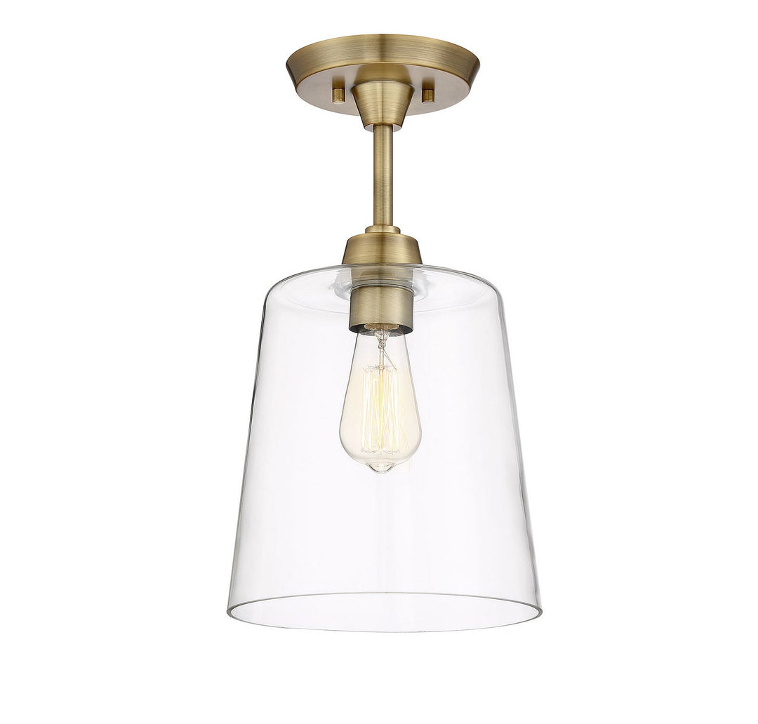 Meridian - M60010NB - One Light Semi-Flush Mount - Msemi - Natural Brass
