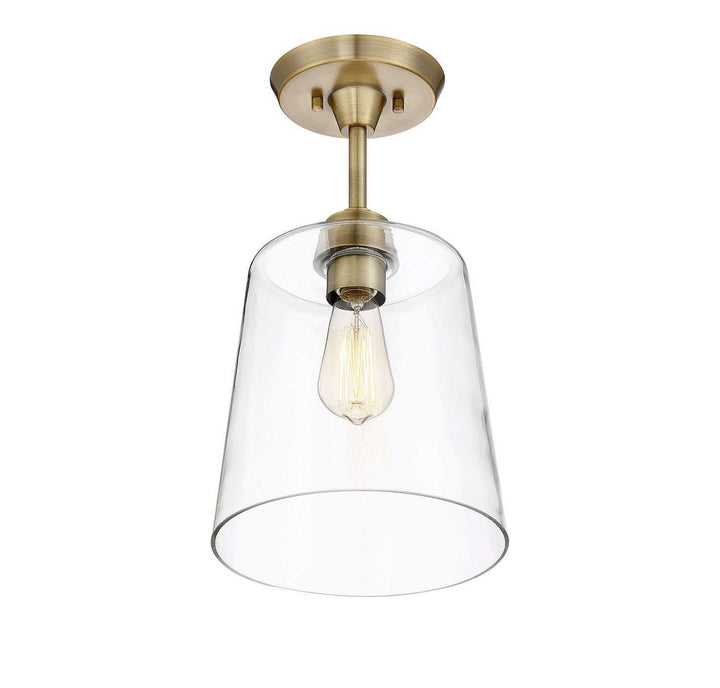 Meridian - M60010NB - One Light Semi-Flush Mount - Msemi - Natural Brass