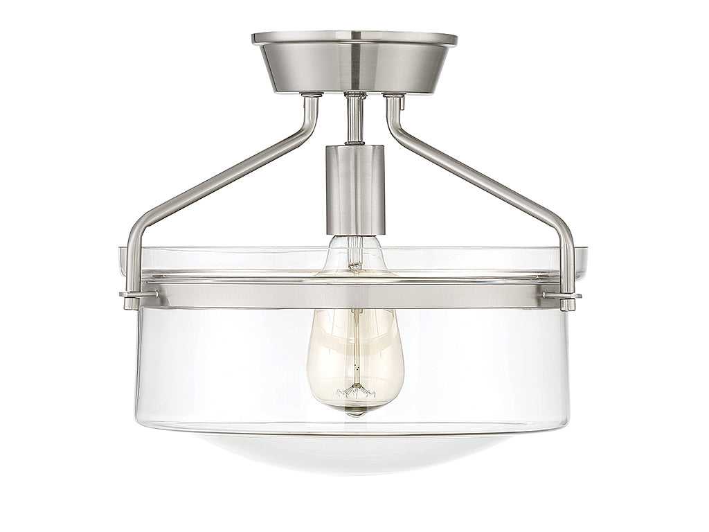 Meridian - M60011BN - One Light Semi-Flush Mount - Msemi - Brushed Nickel