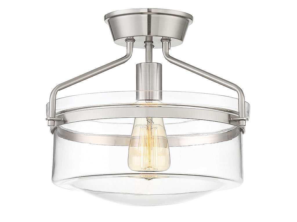 Meridian - M60011BN - One Light Semi-Flush Mount - Msemi - Brushed Nickel