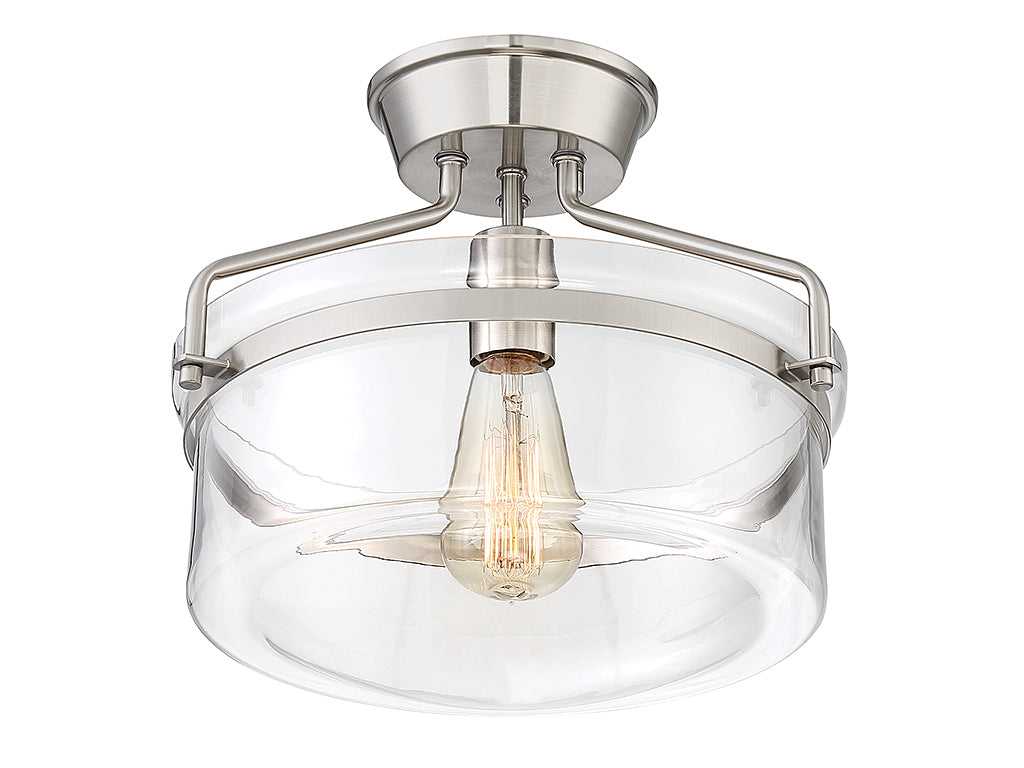 Meridian - M60011BN - One Light Semi-Flush Mount - Msemi - Brushed Nickel