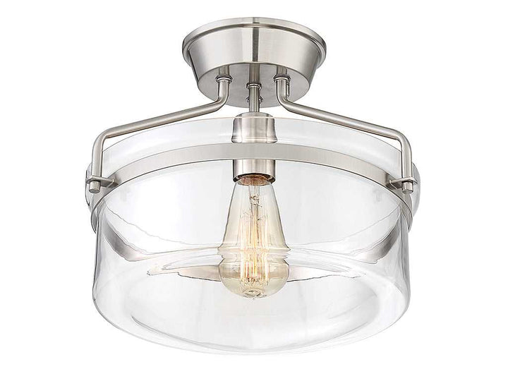 Meridian - M60011BN - One Light Semi-Flush Mount - Msemi - Brushed Nickel
