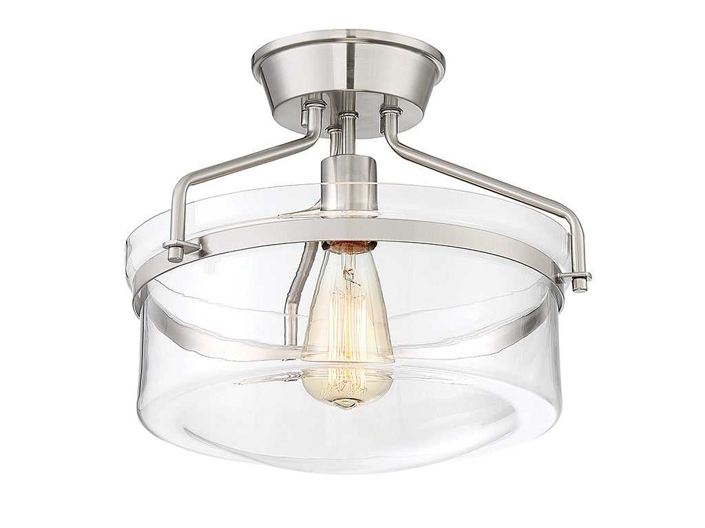 Meridian - M60011BN - One Light Semi-Flush Mount - Msemi - Brushed Nickel